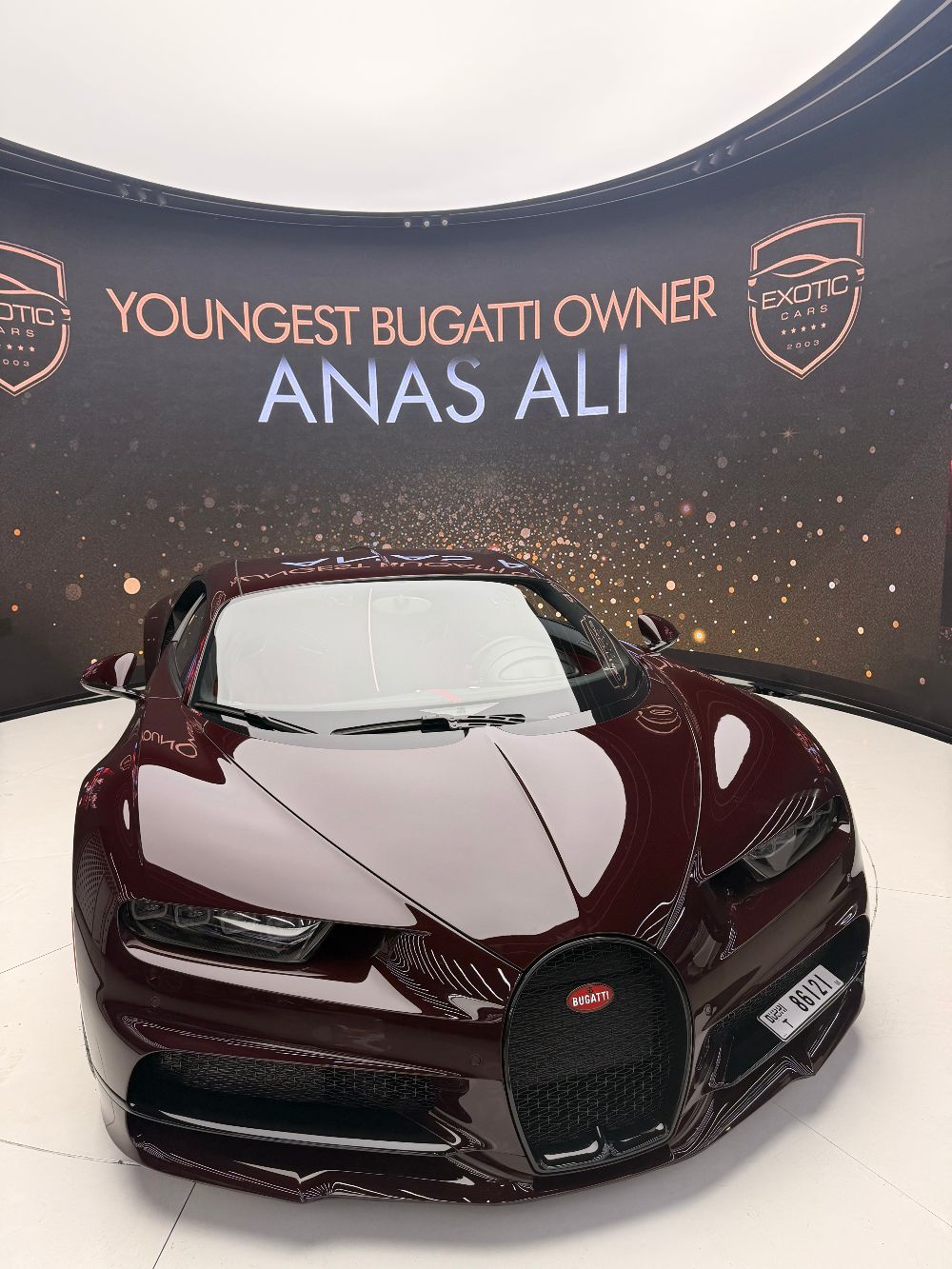 Muhammad Anas Ali with Bugatti Chiron